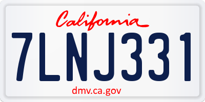 CA license plate 7LNJ331