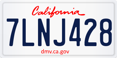 CA license plate 7LNJ428