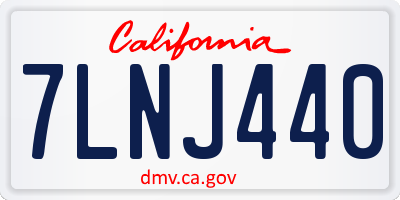 CA license plate 7LNJ440