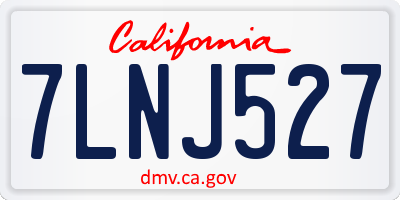 CA license plate 7LNJ527