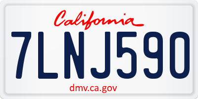 CA license plate 7LNJ590