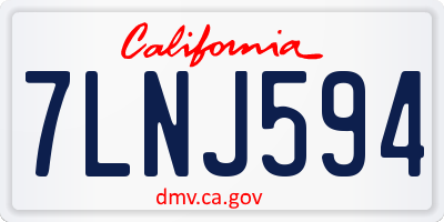 CA license plate 7LNJ594
