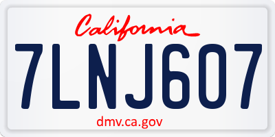 CA license plate 7LNJ607