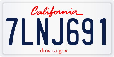 CA license plate 7LNJ691