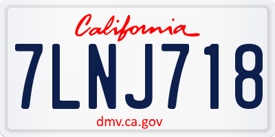 CA license plate 7LNJ718