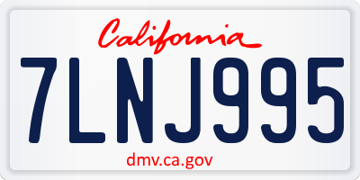 CA license plate 7LNJ995