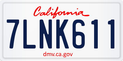 CA license plate 7LNK611