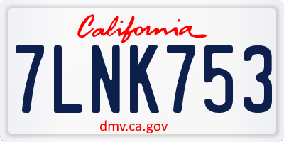 CA license plate 7LNK753