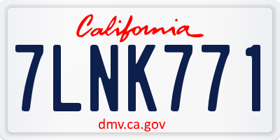CA license plate 7LNK771