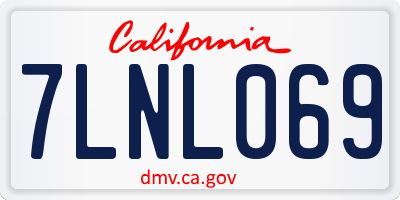 CA license plate 7LNL069