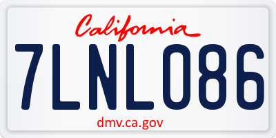 CA license plate 7LNL086