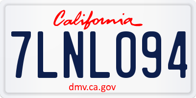 CA license plate 7LNL094