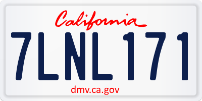 CA license plate 7LNL171