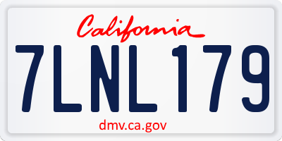 CA license plate 7LNL179