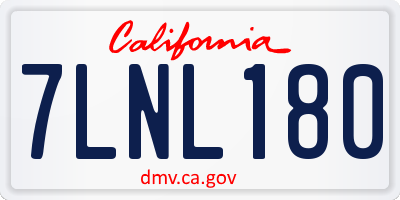 CA license plate 7LNL180