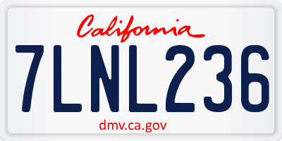 CA license plate 7LNL236