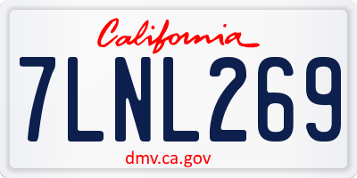 CA license plate 7LNL269