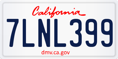 CA license plate 7LNL399