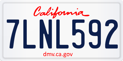 CA license plate 7LNL592