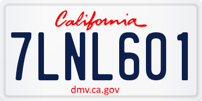CA license plate 7LNL601