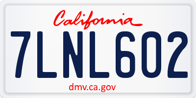 CA license plate 7LNL602