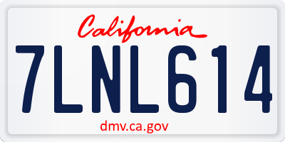 CA license plate 7LNL614