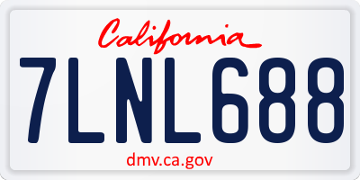 CA license plate 7LNL688