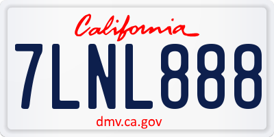 CA license plate 7LNL888