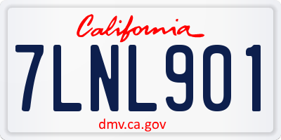 CA license plate 7LNL901