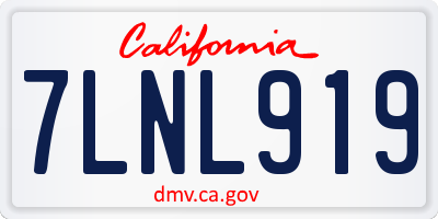 CA license plate 7LNL919