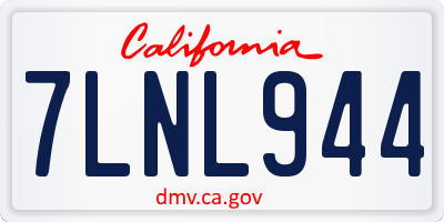 CA license plate 7LNL944