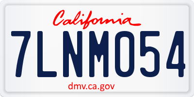 CA license plate 7LNM054