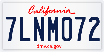 CA license plate 7LNM072