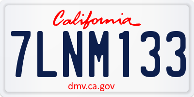 CA license plate 7LNM133