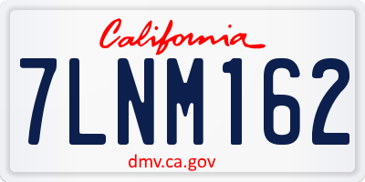 CA license plate 7LNM162