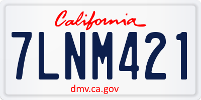 CA license plate 7LNM421