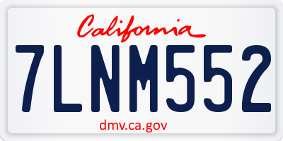 CA license plate 7LNM552