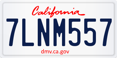 CA license plate 7LNM557