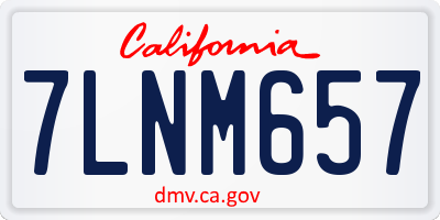 CA license plate 7LNM657