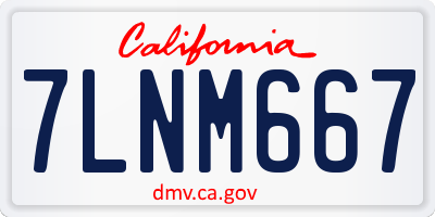 CA license plate 7LNM667