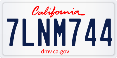 CA license plate 7LNM744