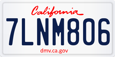 CA license plate 7LNM806