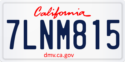 CA license plate 7LNM815