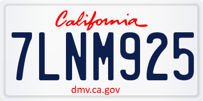 CA license plate 7LNM925