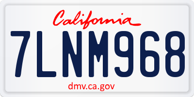 CA license plate 7LNM968