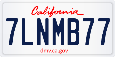 CA license plate 7LNMB77