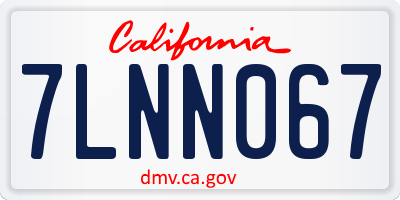 CA license plate 7LNN067