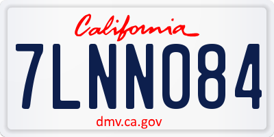 CA license plate 7LNN084