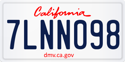 CA license plate 7LNN098