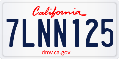 CA license plate 7LNN125